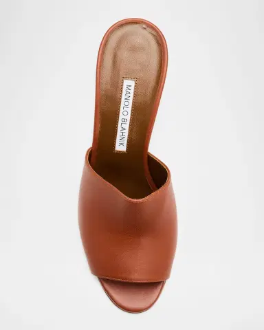 Manolo Blahnik 70mm Rapallabar Leather Mules | Thumbnail 3 Manolo Blahnik 70mm Rapallabar Leather Mules | Thumbnail 3