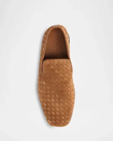 Bottega Veneta Men's Palazzo Intrecciato Suede Loafers | Thumbnail 5 Bottega Veneta Men's Palazzo Intrecciato Suede Loafers | Thumbnail 5