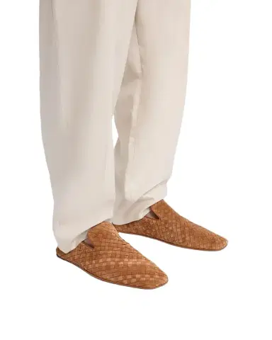 Bottega Veneta Men's Palazzo Intrecciato Suede Loafers | Thumbnail 1 Bottega Veneta Men's Palazzo Intrecciato Suede Loafers | Thumbnail 1