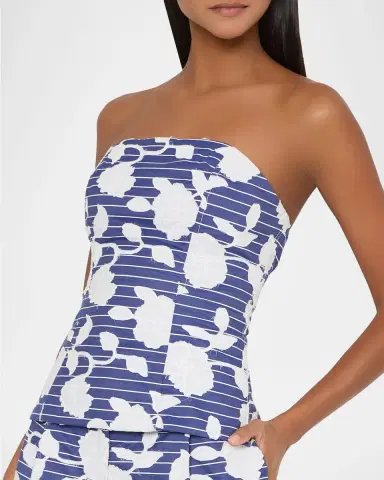 Milly Adeline Strapless Floral Applique Top | Thumbnail 3 Milly Adeline Strapless Floral Applique Top | Thumbnail 3