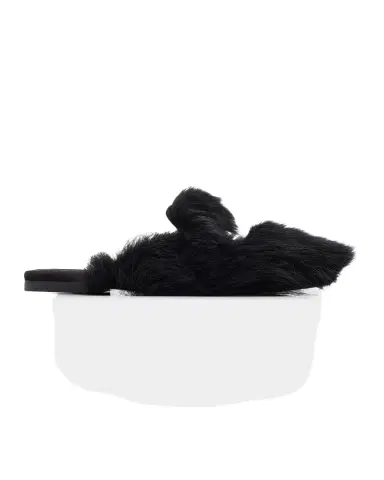 Dolce & Gabbana Logo Tag Shearling Mules | Thumbnail 1 Dolce & Gabbana Logo Tag Shearling Mules | Thumbnail 1