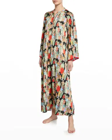 Natori Dynasty Zip Caftan | Thumbnail 4 Natori Dynasty Zip Caftan | Thumbnail 4