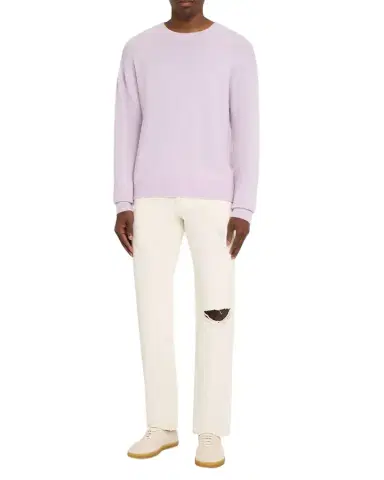 FRAME Men's Ripped-Knee Straight Leg Five-Pocket Jeans | Thumbnail 1 FRAME Men's Ripped-Knee Straight Leg Five-Pocket Jeans | Thumbnail 1