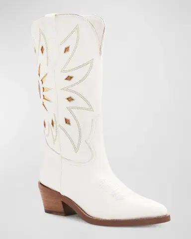 Partlow Abigail Leather Metallic Cutout Western Boots | Thumbnail 2 Partlow Abigail Leather Metallic Cutout Western Boots | Thumbnail 2