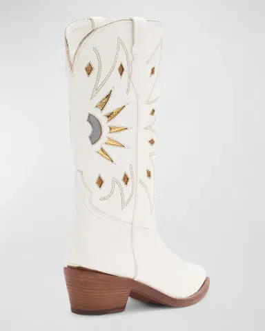 Partlow Abigail Leather Metallic Cutout Western Boots | Thumbnail 3 Partlow Abigail Leather Metallic Cutout Western Boots | Thumbnail 3