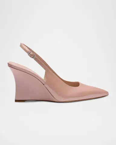 Stuart Weitzman 85mm Vinnie Patent Leather Slingback Wedge Pumps | Thumbnail 3 Stuart Weitzman 85mm Vinnie Patent Leather Slingback Wedge Pumps | Thumbnail 3