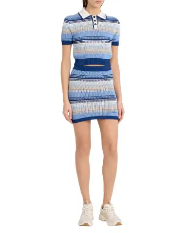 Amiri Striped Crochet Mini Skirt | Thumbnail 1 Amiri Striped Crochet Mini Skirt | Thumbnail 1