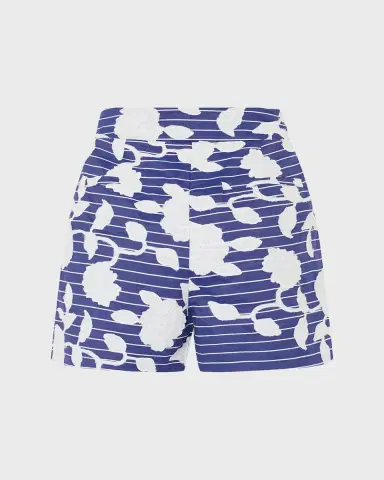 Milly Amanda Striped Floral Applique Shorts | Thumbnail 2 Milly Amanda Striped Floral Applique Shorts | Thumbnail 2