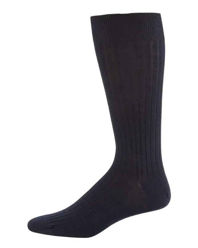 Ribbed Merino-Silk Mid-Calf Socks Ribbed Merino-Silk Mid-Calf Socks