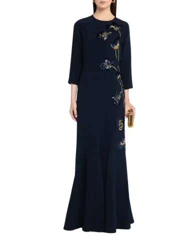 Rickie Freeman for Teri Jon Floral Sequin Godet Gown | Thumbnail 1 Rickie Freeman for Teri Jon Floral Sequin Godet Gown | Thumbnail 1