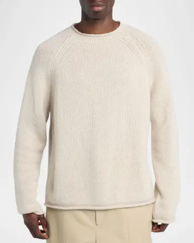 Bottega Veneta Men's Cashmere Blend Raglan-Sleeve Crewneck Sweater | Thumbnail 3 Bottega Veneta Men's Cashmere Blend Raglan-Sleeve Crewneck Sweater | Thumbnail 3