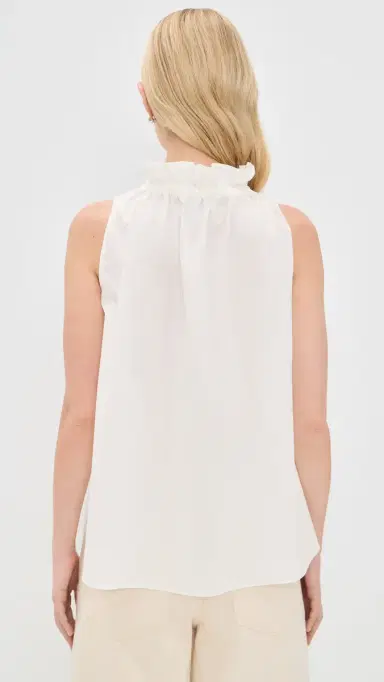 CAROLINE CONSTAS Addy Sleeveless Tie Blouse White | Thumbnail 3 CAROLINE CONSTAS Addy Sleeveless Tie Blouse White | Thumbnail 3