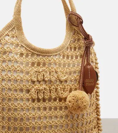 Miu Miu Ivy crochet raffia-effect top-handle bag | Thumbnail 2 Miu Miu Ivy crochet raffia-effect top-handle bag | Thumbnail 2