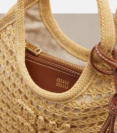 Miu Miu Ivy crochet raffia-effect top-handle bag | Thumbnail 3 Miu Miu Ivy crochet raffia-effect top-handle bag | Thumbnail 3