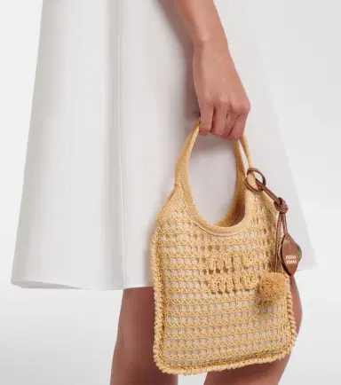 Miu Miu Ivy crochet raffia-effect top-handle bag | Thumbnail 6 Miu Miu Ivy crochet raffia-effect top-handle bag | Thumbnail 6