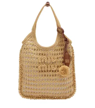 Miu Miu Ivy crochet raffia-effect top-handle bag | Thumbnail 1 Miu Miu Ivy crochet raffia-effect top-handle bag | Thumbnail 1