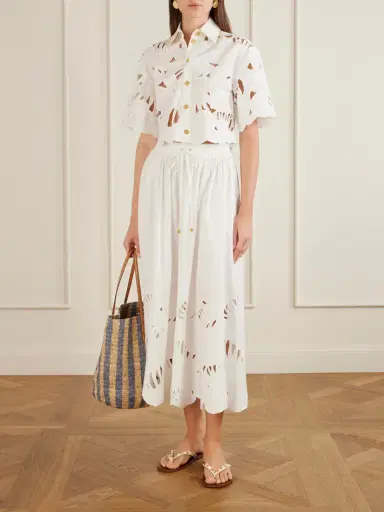 Zimmermann Mahon Cropped Embroidered Cotton Top | Thumbnail 2 Zimmermann Mahon Cropped Embroidered Cotton Top | Thumbnail 2