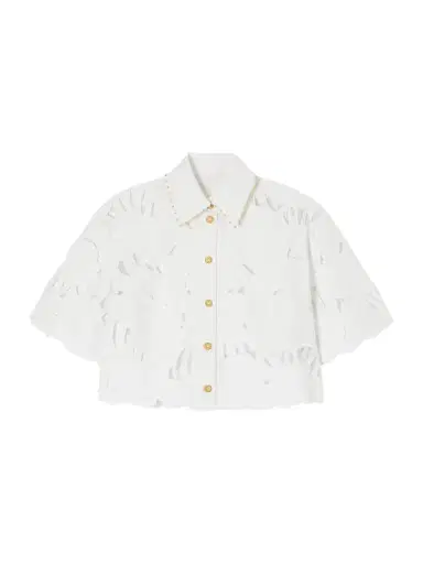 Zimmermann Mahon Cropped Embroidered Cotton Top | Thumbnail 1 Zimmermann Mahon Cropped Embroidered Cotton Top | Thumbnail 1