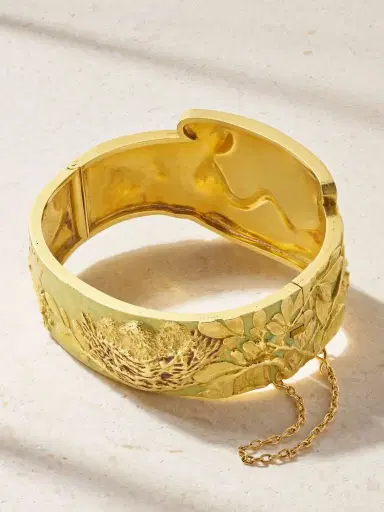 Stephanie Windsor Vintage 1860-1880s 18-karat Gold And Enamel Bangle | Thumbnail 3 Stephanie Windsor Vintage 1860-1880s 18-karat Gold And Enamel Bangle | Thumbnail 3