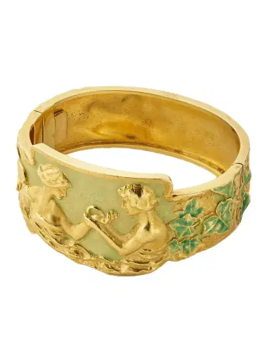 Stephanie Windsor Vintage 1860-1880s 18-karat Gold And Enamel Bangle | Thumbnail 1 Stephanie Windsor Vintage 1860-1880s 18-karat Gold And Enamel Bangle | Thumbnail 1