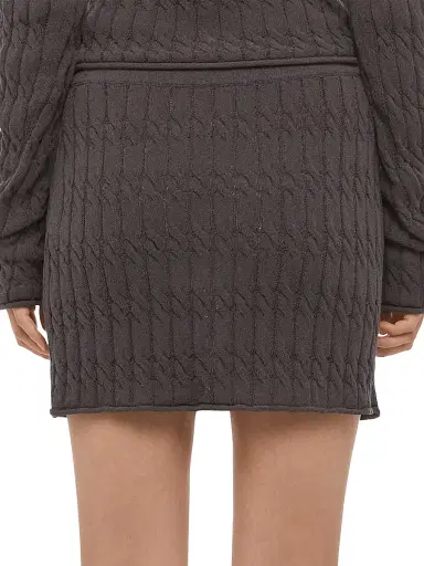 Helmut Lang Women's Cable-Knit Cotton-Blend Miniskirt - Gravel | Thumbnail 5 Helmut Lang Women's Cable-Knit Cotton-Blend Miniskirt - Gravel | Thumbnail 5