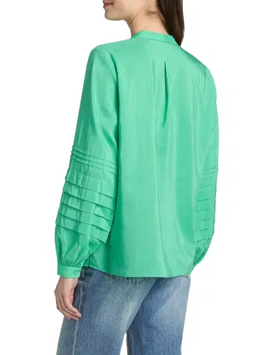 Kobi Halperin Women's Laguna Cotton-Blend Pleated Blouse - Parakeet | Thumbnail 5 Kobi Halperin Women's Laguna Cotton-Blend Pleated Blouse - Parakeet | Thumbnail 5