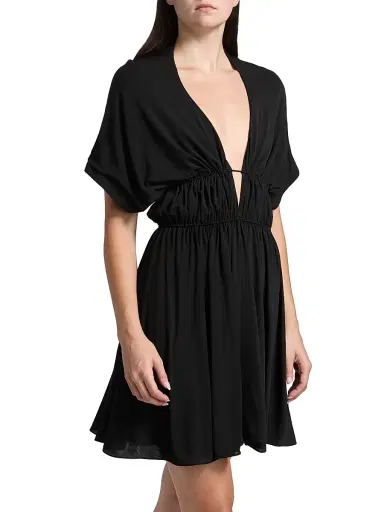 ALAIA Women's Hooded V-Neck Minidress - Noir Alaia | Thumbnail 4 ALAIA Women's Hooded V-Neck Minidress - Noir Alaia | Thumbnail 4