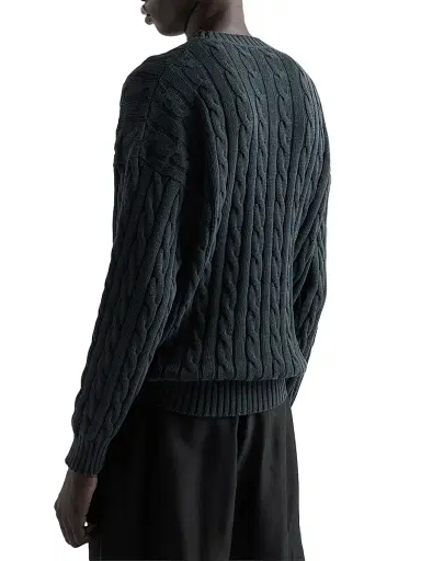 Prada Men's Cotton Crewneck Sweater - Black | Thumbnail 4 Prada Men's Cotton Crewneck Sweater - Black | Thumbnail 4