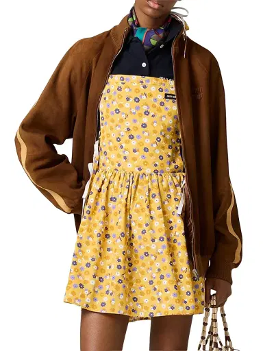 Miu Miu Women's Poplin Dress - Yellow | Thumbnail 2 Miu Miu Women's Poplin Dress - Yellow | Thumbnail 2