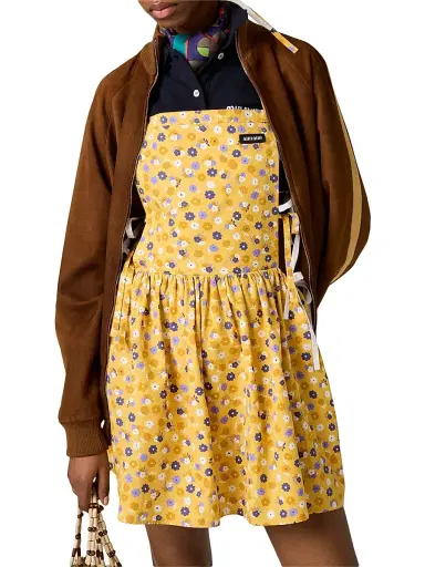 Miu Miu Women's Poplin Dress - Yellow | Thumbnail 4 Miu Miu Women's Poplin Dress - Yellow | Thumbnail 4