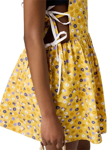 Miu Miu Women's Poplin Dress - Yellow | Thumbnail 5 Miu Miu Women's Poplin Dress - Yellow | Thumbnail 5