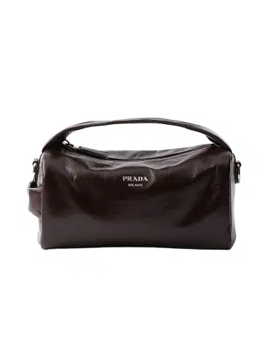 Prada Men's Leather Shoulder Bag - Brown | Thumbnail 1 Prada Men's Leather Shoulder Bag - Brown | Thumbnail 1