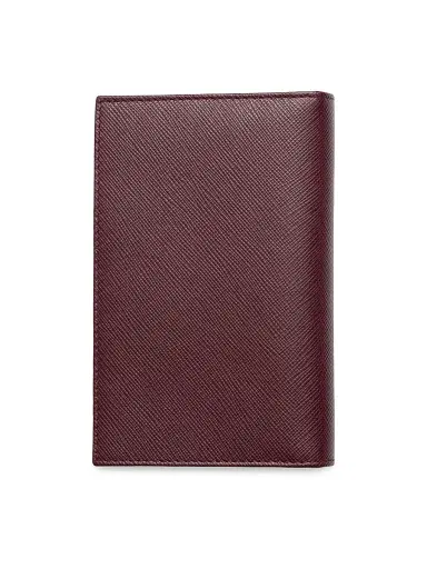 Prada Men's Saffiano Leather Passport Holder - Dark Red | Thumbnail 3 Prada Men's Saffiano Leather Passport Holder - Dark Red | Thumbnail 3