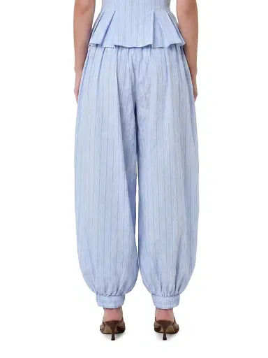 NICHOLAS Women's Liselle Striped Cotton Seersucker Balloon Pants - Blue Multi Stripe | Thumbnail 5 NICHOLAS Women's Liselle Striped Cotton Seersucker Balloon Pants - Blue Multi Stripe | Thumbnail 5