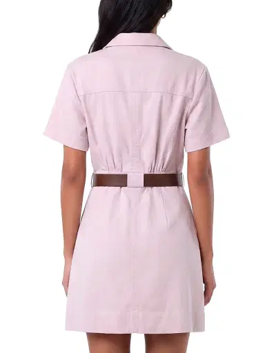 NICHOLAS Women's Embla Utility Belted Denim Minidress - Rose | Thumbnail 4 NICHOLAS Women's Embla Utility Belted Denim Minidress - Rose | Thumbnail 4