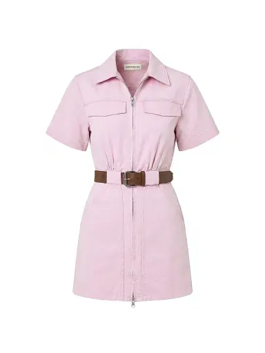 NICHOLAS Women's Embla Utility Belted Denim Minidress - Rose | Thumbnail 1 NICHOLAS Women's Embla Utility Belted Denim Minidress - Rose | Thumbnail 1