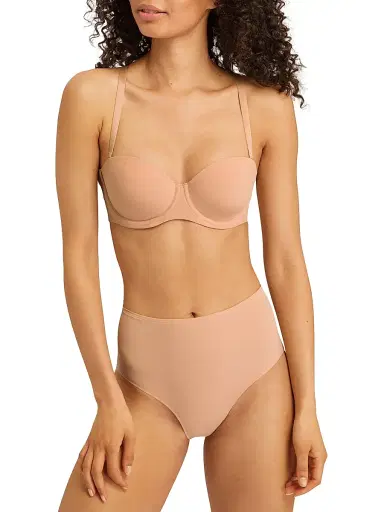 Hanro Women's Allure Strapless Convertible T-Shirt Bra - Tan | Thumbnail 3 Hanro Women's Allure Strapless Convertible T-Shirt Bra - Tan | Thumbnail 3