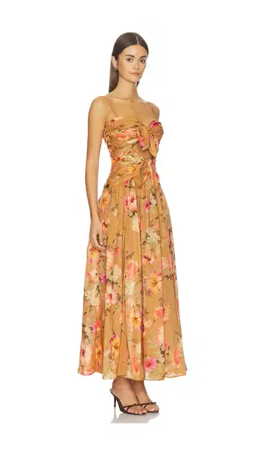 Zimmermann Mahon Tie Front Midi Dress | Thumbnail 2 Zimmermann Mahon Tie Front Midi Dress | Thumbnail 2