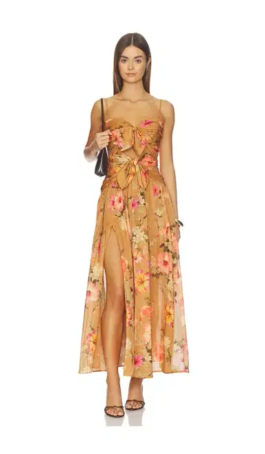 Zimmermann Mahon Tie Front Midi Dress | Thumbnail 1 Zimmermann Mahon Tie Front Midi Dress | Thumbnail 1