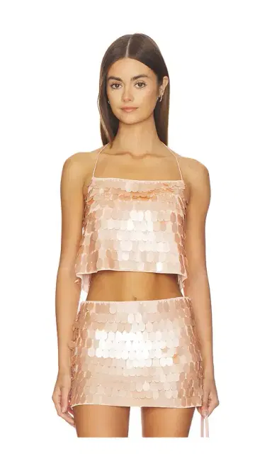 Alice + Olivia Alice + Olivia Grazi Paillette Spaghetti Strap Top | Thumbnail 1 Alice + Olivia Alice + Olivia Grazi Paillette Spaghetti Strap Top | Thumbnail 1