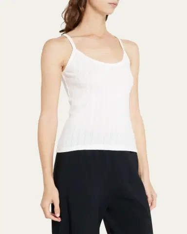 LESET Cotton Pointelle Scalloped Tank Top | Thumbnail 4 LESET Cotton Pointelle Scalloped Tank Top | Thumbnail 4
