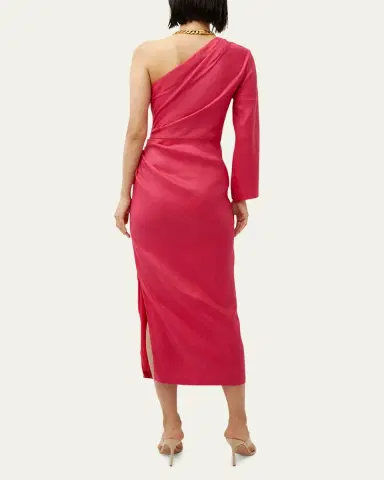 Veronica Beard Patsy One-Shoulder Midi Dress | Thumbnail 3 Veronica Beard Patsy One-Shoulder Midi Dress | Thumbnail 3