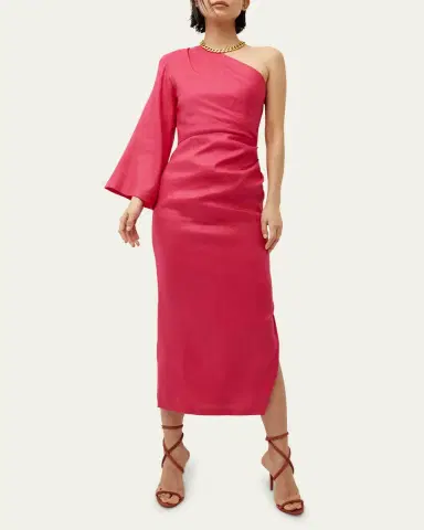 Veronica Beard Patsy One-Shoulder Midi Dress | Thumbnail 4 Veronica Beard Patsy One-Shoulder Midi Dress | Thumbnail 4