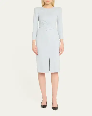 Giorgio Armani Milano Jersey Dress with Gathered Waist | Thumbnail 2 Giorgio Armani Milano Jersey Dress with Gathered Waist | Thumbnail 2