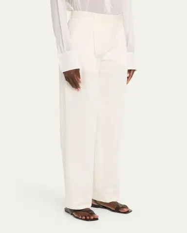 Toteme Slant-Pocket Pleated Straight-Leg Cotton Trousers | Thumbnail 4 Toteme Slant-Pocket Pleated Straight-Leg Cotton Trousers | Thumbnail 4