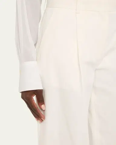 Toteme Slant-Pocket Pleated Straight-Leg Cotton Trousers | Thumbnail 5 Toteme Slant-Pocket Pleated Straight-Leg Cotton Trousers | Thumbnail 5
