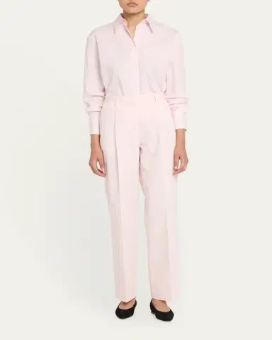 Toteme Slant-Pocket Pleated Straight-Leg Cotton Trousers | Thumbnail 6 Toteme Slant-Pocket Pleated Straight-Leg Cotton Trousers | Thumbnail 6