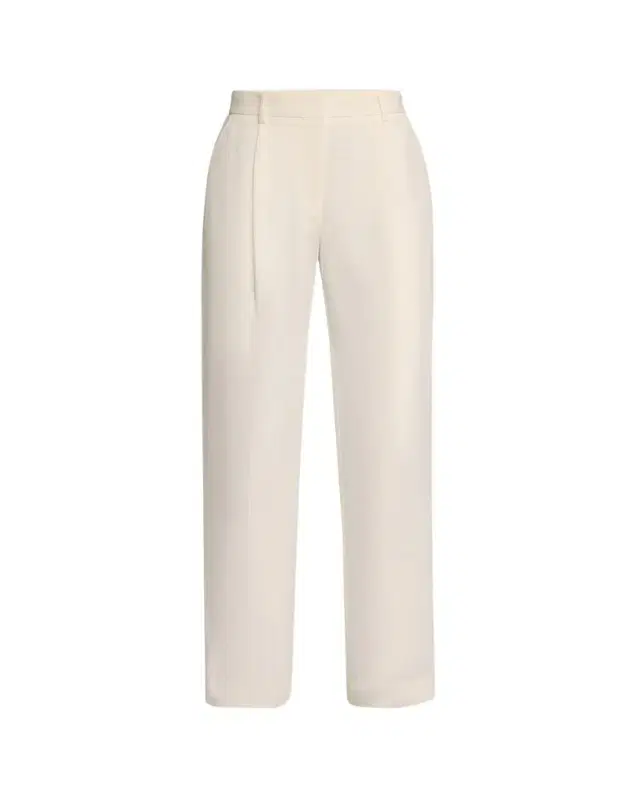 Slant-Pocket Pleated Straight-Leg Cotton Trousers Slant-Pocket Pleated Straight-Leg Cotton Trousers