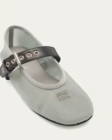 Miu Miu Mesh Buckle Mary-Jane Ballerina Flats | Thumbnail 11 Miu Miu Mesh Buckle Mary-Jane Ballerina Flats | Thumbnail 11