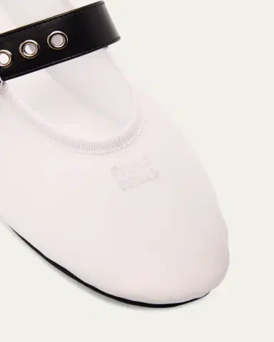 Miu Miu Mesh Buckle Mary-Jane Ballerina Flats | Thumbnail 4 Miu Miu Mesh Buckle Mary-Jane Ballerina Flats | Thumbnail 4